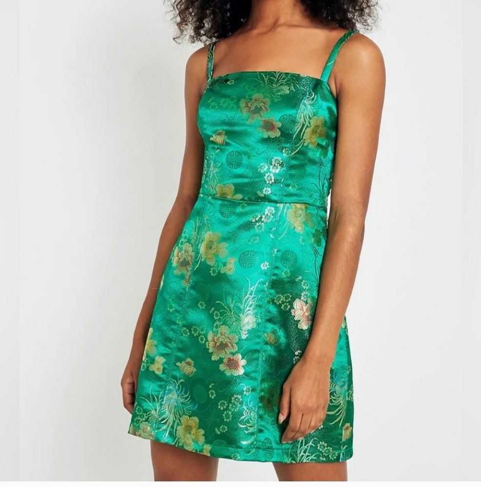 Urban Outfitters Waterlily Green Jacquard  dress